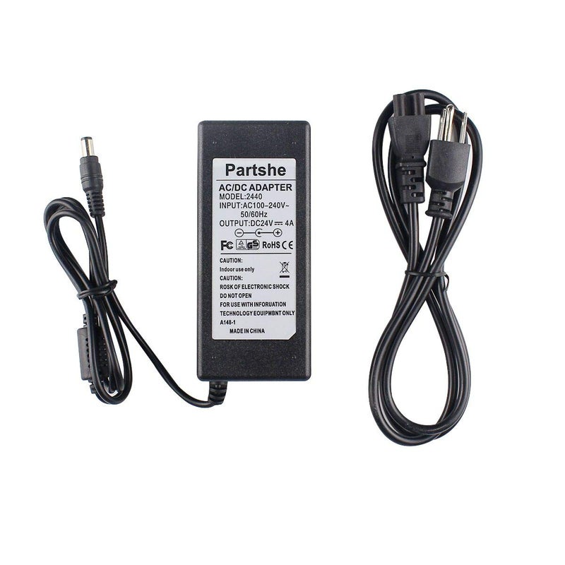 PARTSHE 24V 4A AC Adapter Power Supply for Zebra ZP550 ZP450 GX420d GK420d GK420t GX420t GX430T GT810 HC100 Label Printer - Image 1